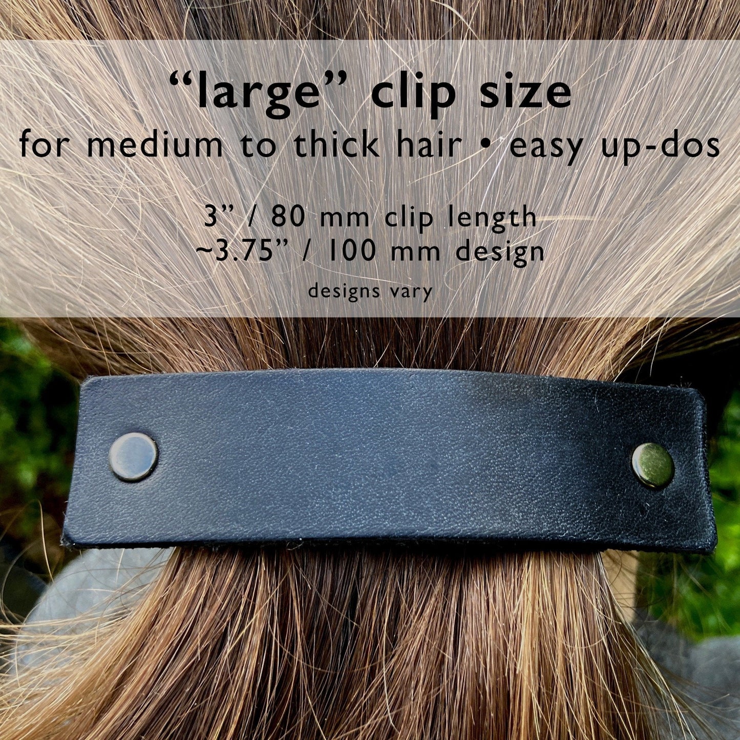 Basic Black Upcycled Leather Barrette and Earring Gift Set