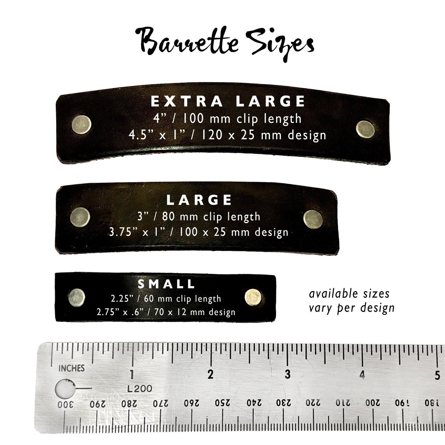 Basic Black Upcycled Leather Barrette and Earring Gift Set