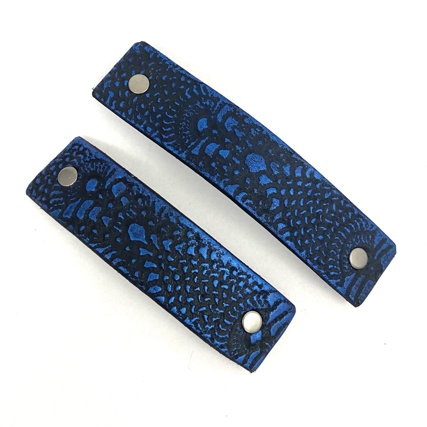 Cobalt Blue & Black Lace Texture Barrette and Earring Gift Set